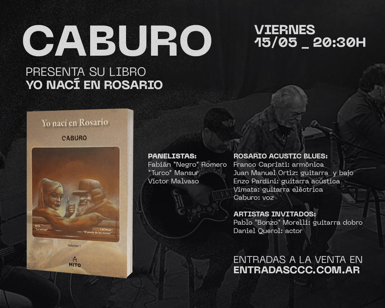 [Música y presentación de libro] Caburo.  El viernes 15 de mayo a las 20:30 en Contraviento. Entradas a la venta.