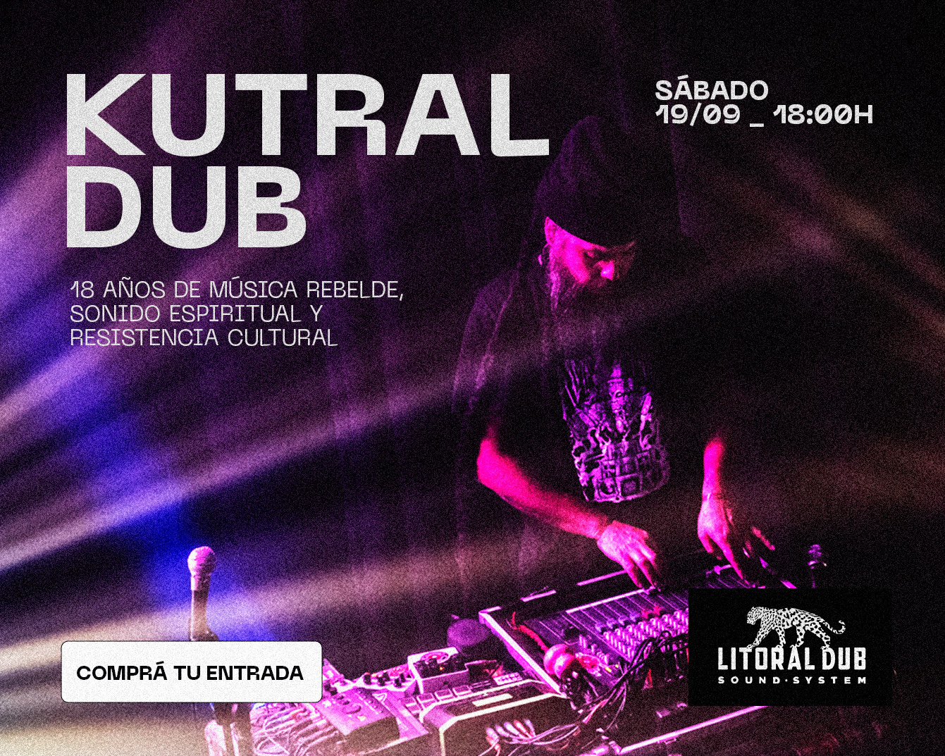 [Música en Contraviento] Kutral Dub, el sábado 19 de septiembre desde las 18 en Contraviento. Entrada + consumición a la venta. 