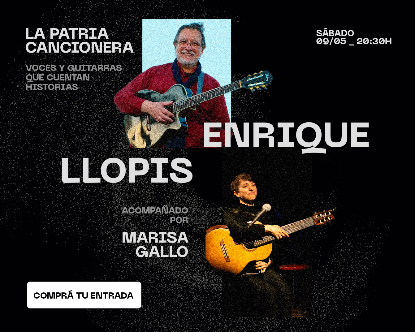 [Música en Contraviento] La patria cancionera, por Quique Llopis y Marisa Gallo, el 9 de mayo en Contraviento. Entradas a la venta.