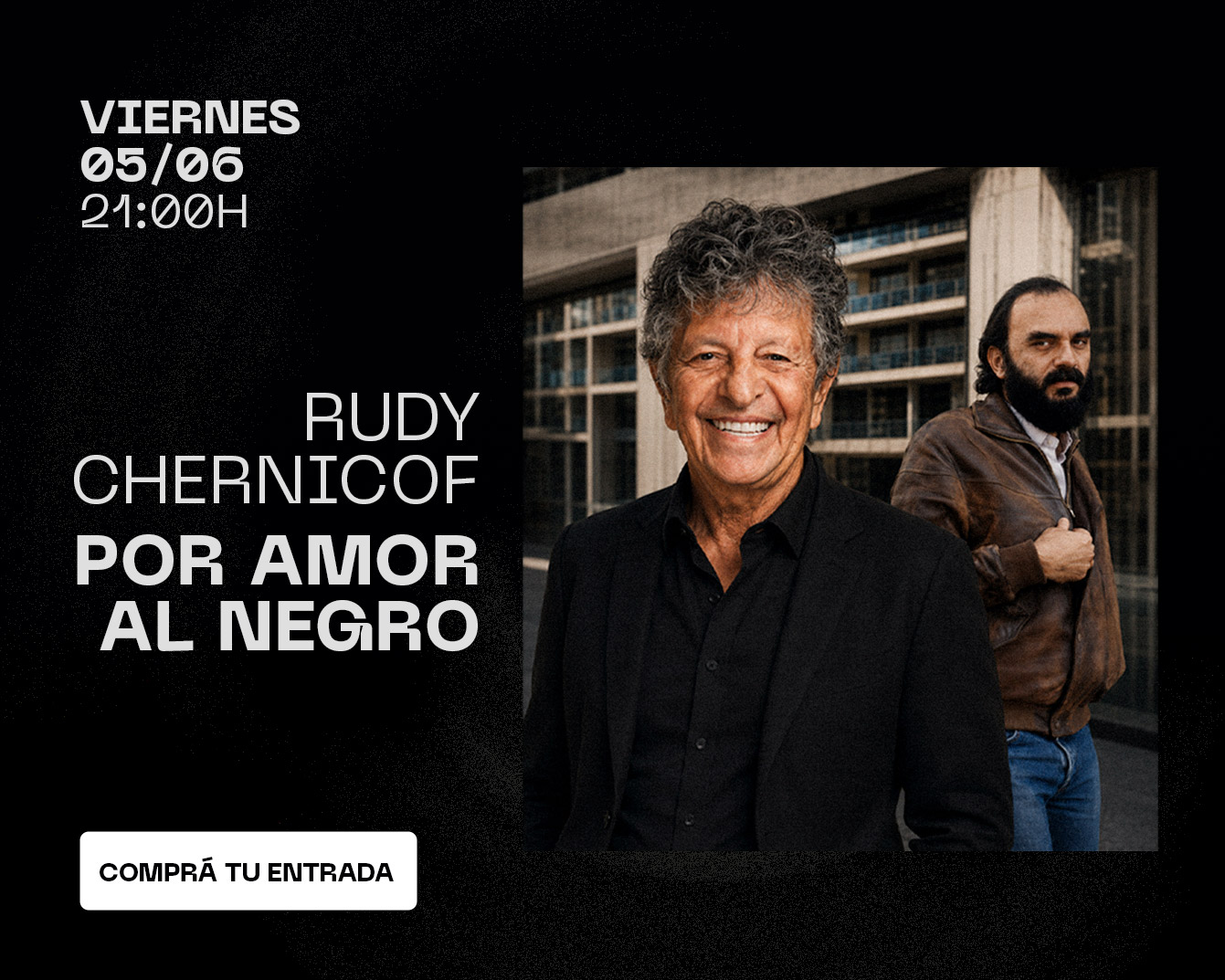 [Rudy Chernicof] Por amor al Negro, el viernes 5 de junio a las 21 en Contraviento. Entradas a la venta.