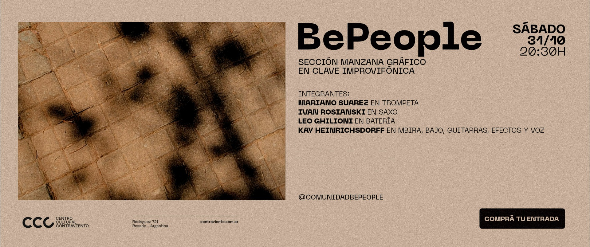 [Música en Contraviento] Bepeople presenta Sección manzana gráfico, el sábado 31 de octubre a las 20:30 en Contraviento. Entradas a la venta. 