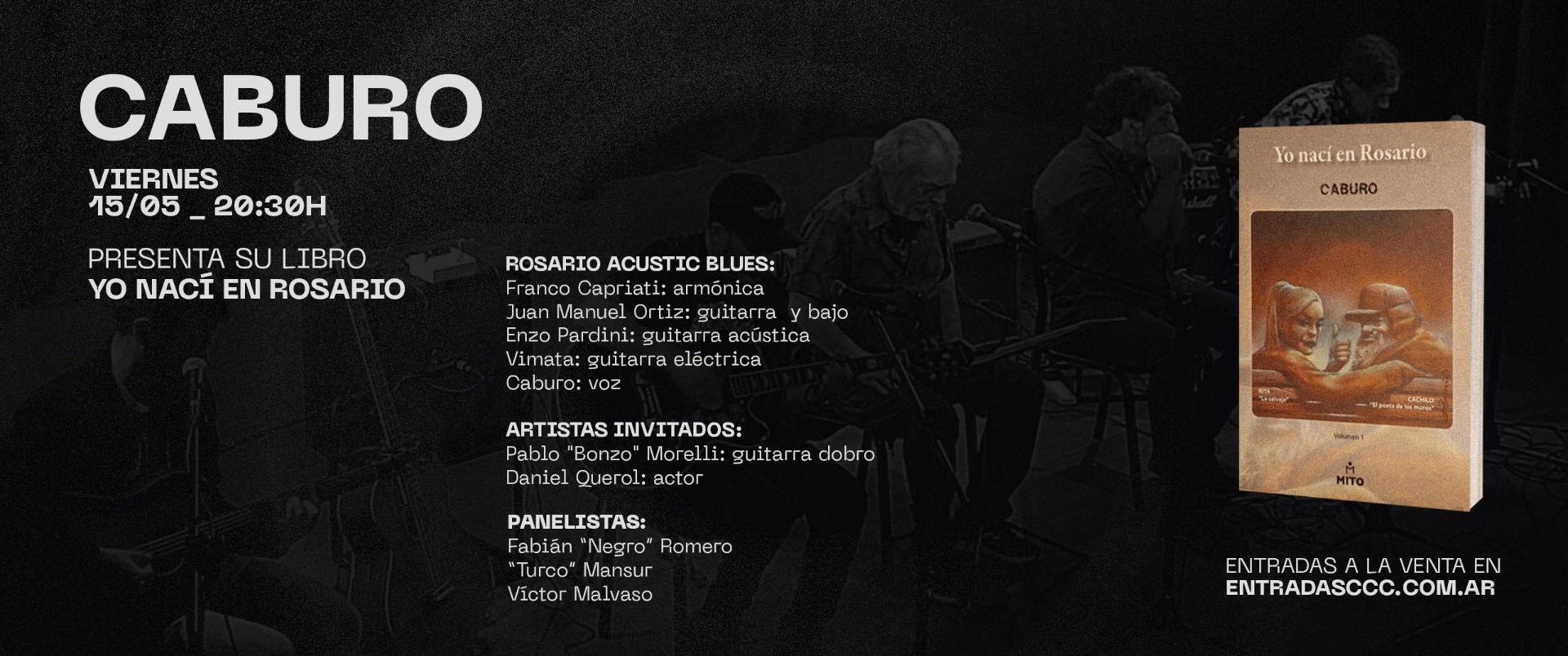 [Música y presentación de libro] Caburo.  El viernes 15 de mayo a las 20:30 en Contraviento. Entradas a la venta.