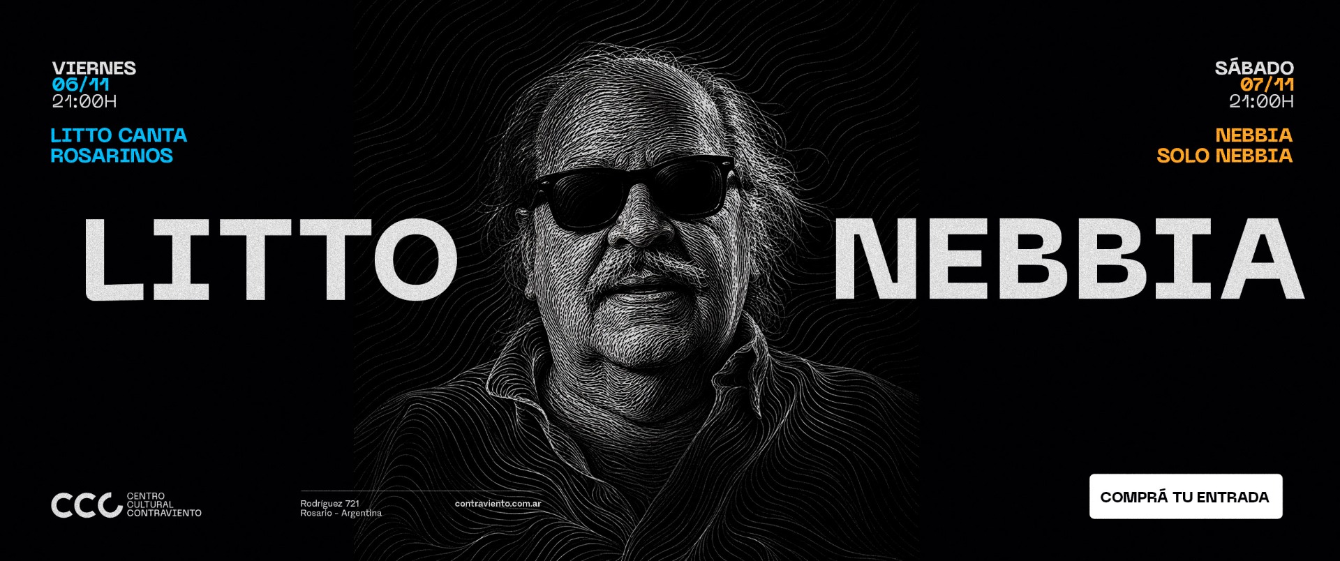 [Música en Contraviento] Litto Nebbia por partida doble en Contraviento, 6 y 7 de noviembre en Contraviento. Entradas a la venta. 