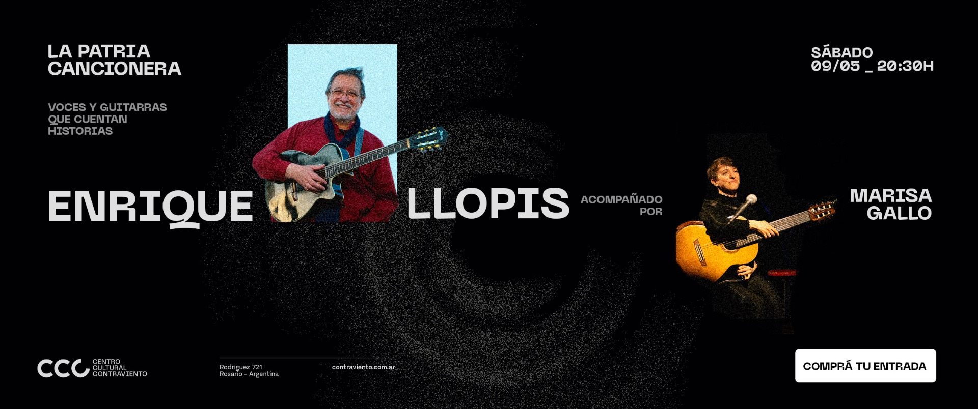 [Música en Contraviento] La patria cancionera, por Quique Llopis y Marisa Gallo, el 9 de mayo en Contraviento. Entradas a la venta.