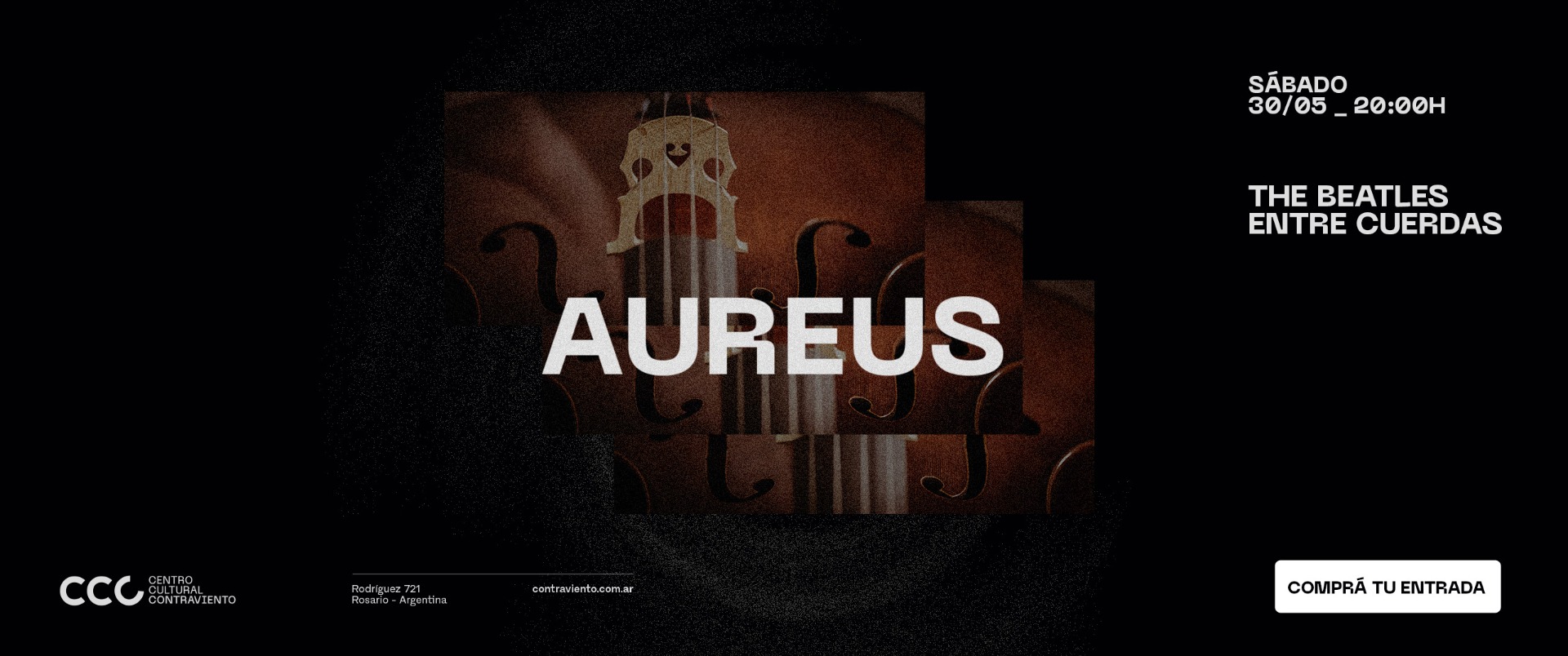 [Música en Contraviento] The Beatles entre cuerdas por el Cuarteto Aureus, el 30 de mayo a las 20 en Contraviento. Preventa de entradas. 