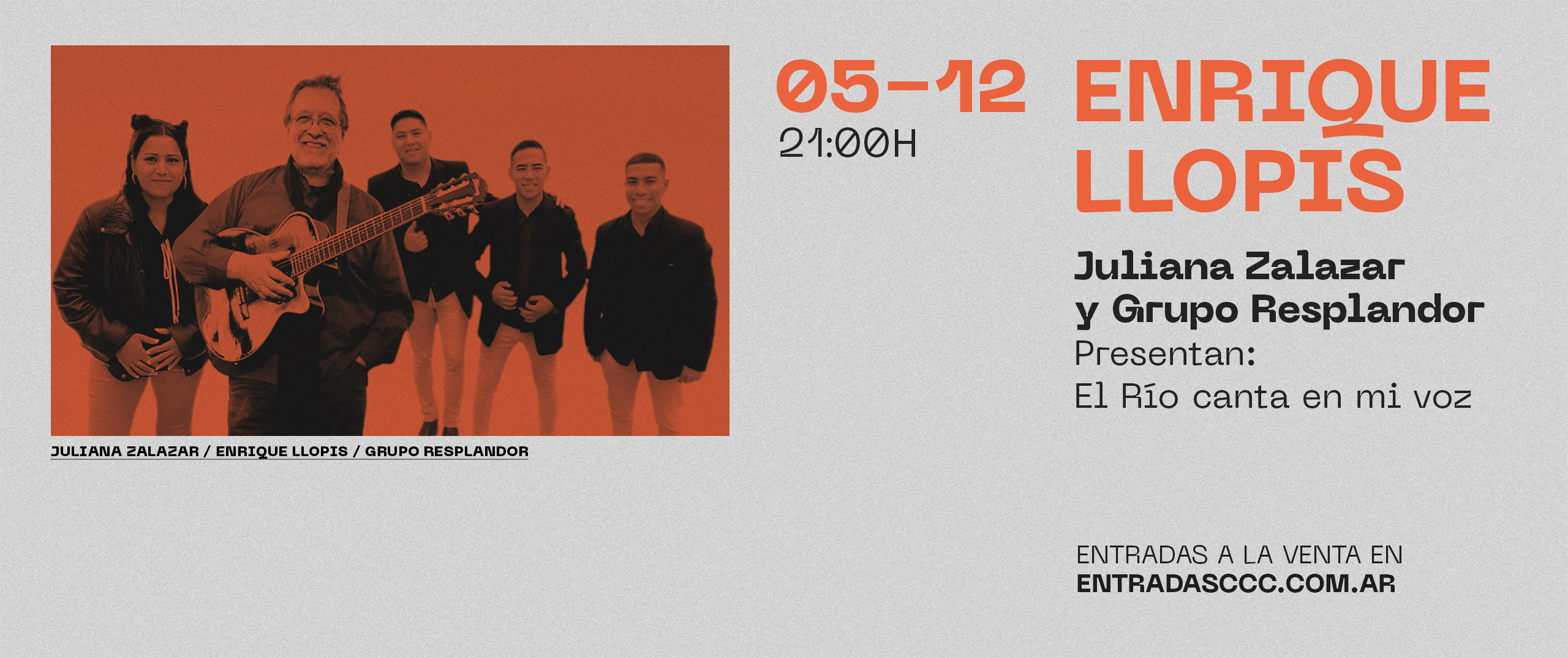 [Música en Contraviento] Enrique Llopis con Juliana Zalazar y Grupo Resplandor, el 5 de diciembre a las 21. Entradas a la venta. 